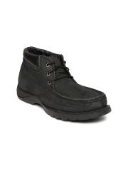 Woodland Men Black Leather Boots