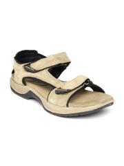 Woodland Men Khaki Leather Sandals