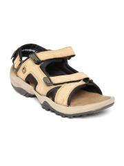 Woodland Men Camel Brown Leather Sandals