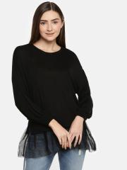 ONLY Women Black Solid Sweater