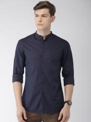 Celio Men Navy Blue Slim Fit Solid Casual Shirt