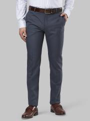 Raymond Men Navy Blue Slim Fit Solid Formal Trousers