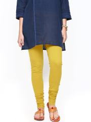 W Women Mustard Yellow Churidar Leggings