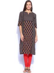 Vishudh Women Black Printed Kurta