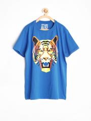 Rockstar by Flying Machine Boys Blue Printed T-shirt