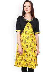 Pannkh Yellow Printed Kurta