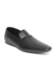 Franco Leone Men Black Leather Formal Shoes