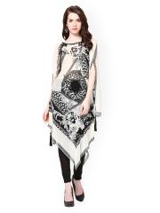 Taurus Women Black & White Printed Tunic