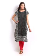 W Women Black Printed Kurta