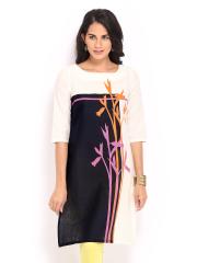 W Women Cream Coloured Printed Kurta