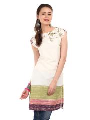 W Women Cream Printed Kurta