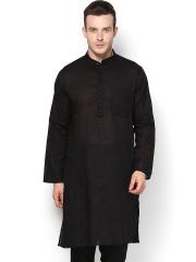 even Men Black Kurta