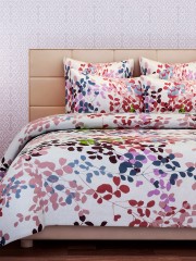 SEJ by Nisha Gupta White 160 TC Cotton Double Bedsheet with 2 Pillow Covers
