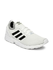 Adidas Originals Men White ZX FLUX Prime Knit Sneakers