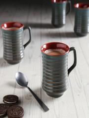 Mugs Coffee Online At Best Price In India Myntra Unravel India Black Set Of 6 Ceramic Coffee Mugs