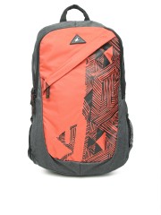 Fastrack Bags For Men Women Online Myntra Fastrack Men Orange Charcoal Grey Graphic Print Backpack