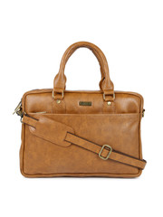 Impulse Unisex Tan Brown Solid Laptop Bag
