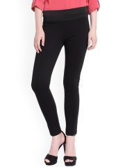 United Colors Of Benetton Black Solid Leggings for women price in India ...