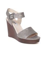 clarks silver wedges