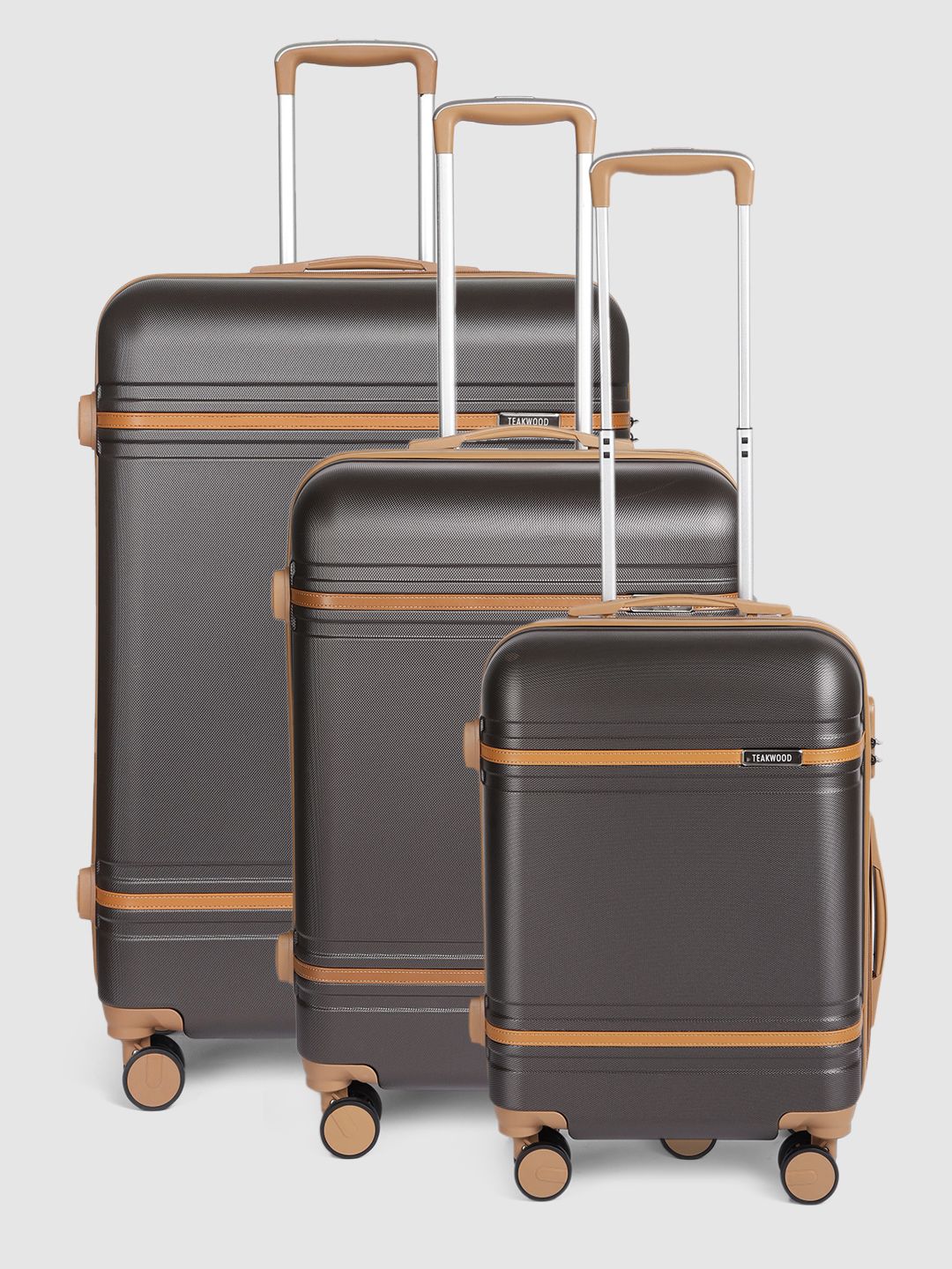 Teakwood Leathers Set of 3 USA 360 Degree Rotation Hard-Sided Trolley Bags 95.5L