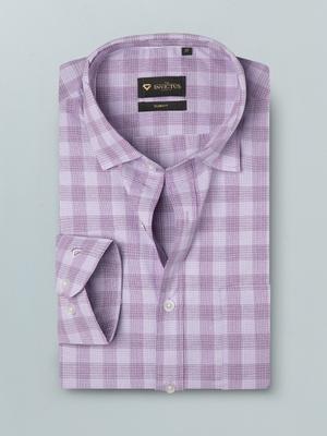 INVICTUS Men Easy Care White Checked  Formal Shirt