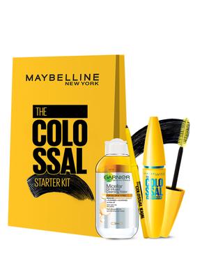 Maybelline New York Set Of Colossal Mascara Kajal & Garnier Micellar Oil Cleansing Water