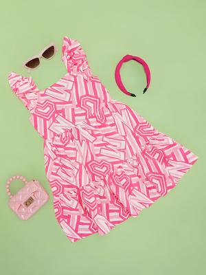 Pantaloons Junior Girls Printed Tiered Fit & Flare Dress