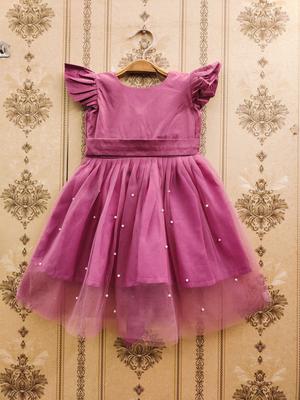 BAESD Girl Embellished Bow Tulle Fit & Flare Dress