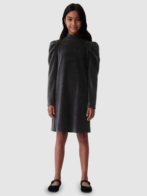 GAP Girls Pure Cotton High Neck Textured Shift Dress
