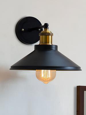 Decorcity Black Metal Contemporary Frustum Shaped Wall Lamp