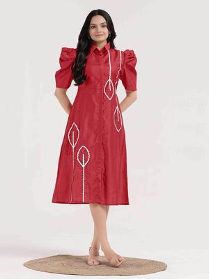 WEAVLLITE Self Design A-Line Dress