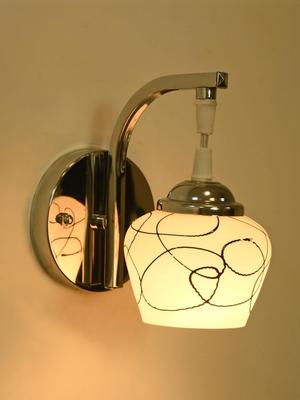 1ST TIME Black & Silver Toned Printed Metal Contemporary Rectangle Shaped Wall Lamp