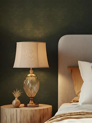 AARVI DECOR STUDIO Luxury Gold Diamond Cut Glass Classical Table Lamp