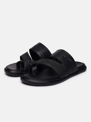 Louis Philippe Men Leather Comfort Sandals