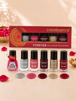 Coloressence Forever Quick Dry Nail Paint Kit With Bridal & Festive Shades   6 Ml Each
