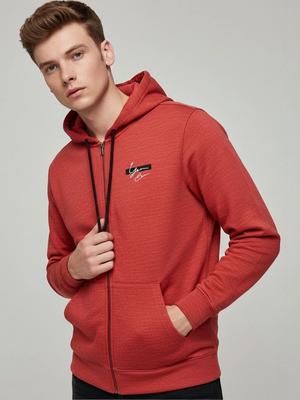 HERE&NOW Men Printed Hooded Sweatshirt