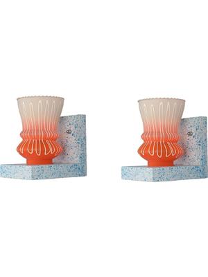 Aura Orange & White Glass Contemporary Abstract Shaped Shaped Wall Lamp