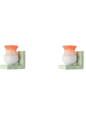 Aura Orange & White Glass Abstract Shaped Shaped Wall Lamp