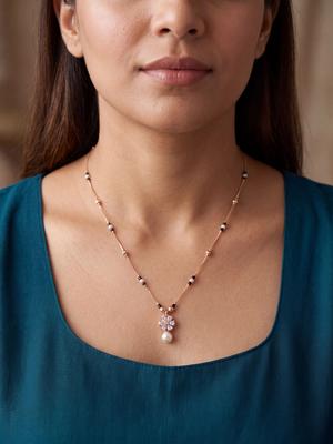 Jueri Rose Gold Plated Zircon Mangalsutra