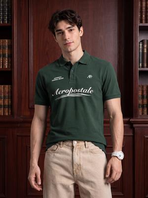 Aeropostale Polo Collar Brand Logo Printed Pure Cotton T Shirt