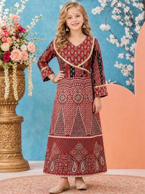 KALINI Ethnic Motifs Print A Line Maxi Dress