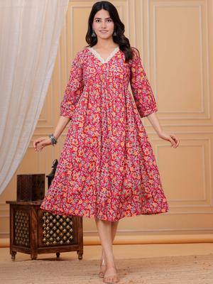 Tulsiram Floral Print A-Line Maternity Dress