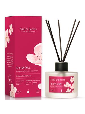 SOUL & SCENTS Blossom Fragrance Reed Diffuser With 6 Pieces Reed Sticks 120 Ml