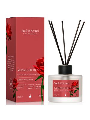 SOUL & SCENTS Midnight Rose Fragrance Reed Diffuser With 6 Pieces Reed Sticks 120 Ml