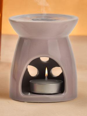 Pan Aromas Grey Ceramic Aroma Diffuser With 4Pc Aroma Oils 10ml Each