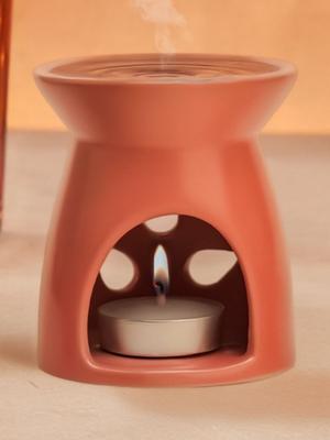 Pan Aromas Pink Ceramic Aroma Diffuser With 4Pc Aroma Oils 10ml Each