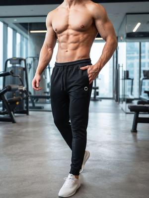 T.T. Men Regular Fit Brand Logo Training Joggers
