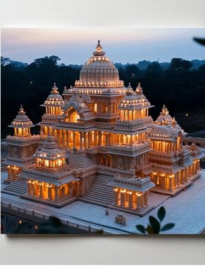 ARTOLIC Printed Blue & Green Ram Mandir Ayodhya D1 Wall Sticker