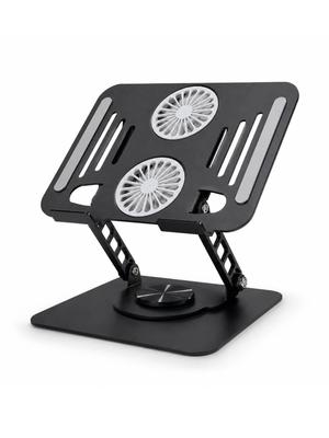 StealODeal Black Rotating Laptop Stand With Cooling Fans