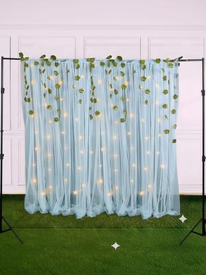 Bubble Trouble 8 Pcs Blue Curtain Backdrop With String Lights